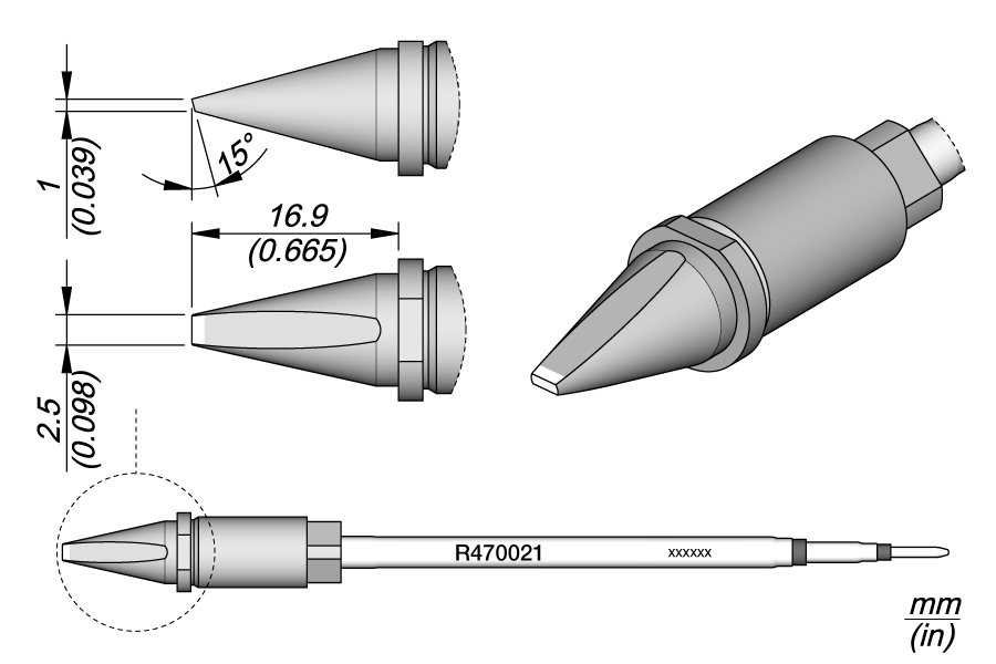 R470021 - Chisel Cartridge 2.5 x 1